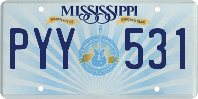 MS license plate PYY531