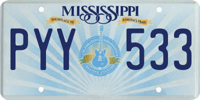 MS license plate PYY533