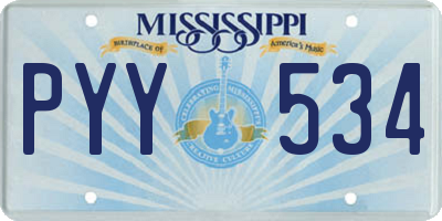 MS license plate PYY534