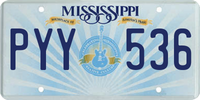 MS license plate PYY536