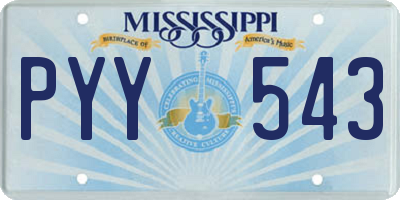 MS license plate PYY543