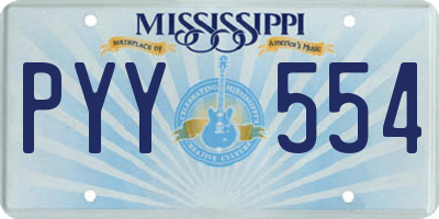 MS license plate PYY554