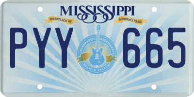 MS license plate PYY665