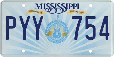 MS license plate PYY754