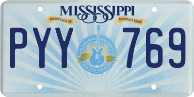 MS license plate PYY769