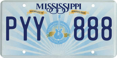 MS license plate PYY888