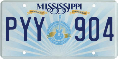 MS license plate PYY904