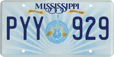 MS license plate PYY929