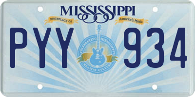 MS license plate PYY934
