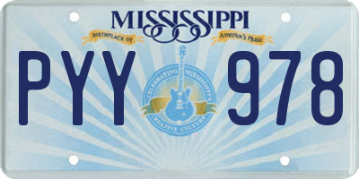 MS license plate PYY978