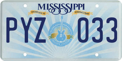 MS license plate PYZ033