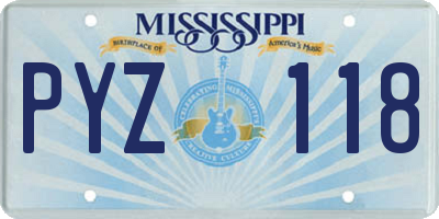 MS license plate PYZ118
