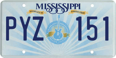 MS license plate PYZ151