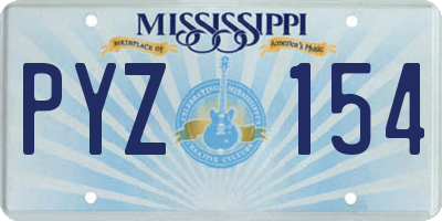 MS license plate PYZ154