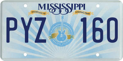 MS license plate PYZ160