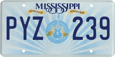 MS license plate PYZ239