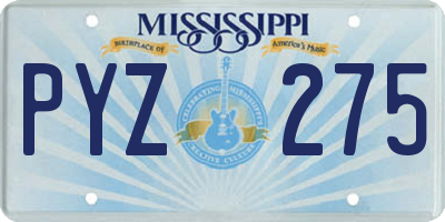 MS license plate PYZ275