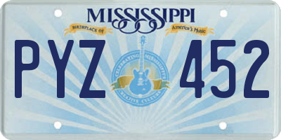 MS license plate PYZ452