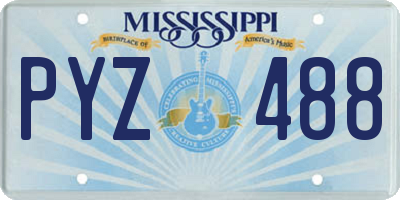 MS license plate PYZ488