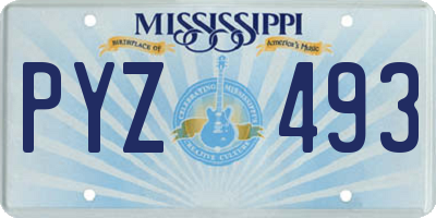 MS license plate PYZ493