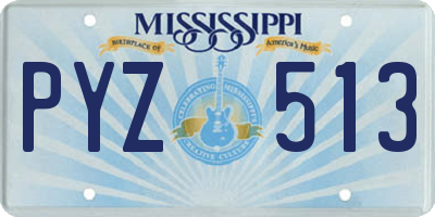 MS license plate PYZ513