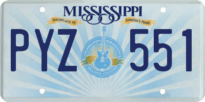 MS license plate PYZ551