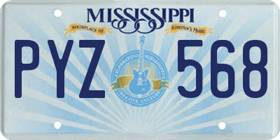 MS license plate PYZ568