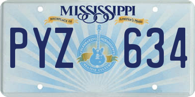 MS license plate PYZ634