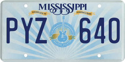 MS license plate PYZ640