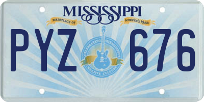 MS license plate PYZ676