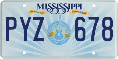 MS license plate PYZ678
