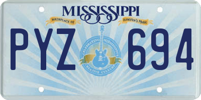 MS license plate PYZ694