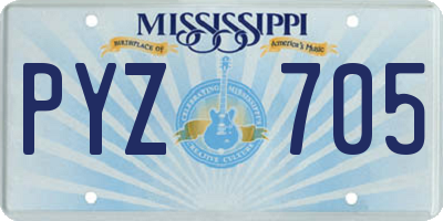 MS license plate PYZ705