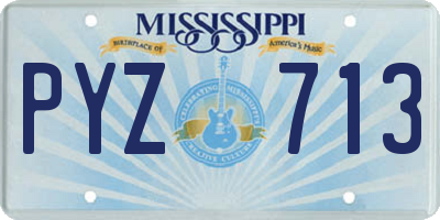 MS license plate PYZ713