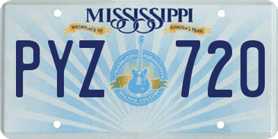 MS license plate PYZ720
