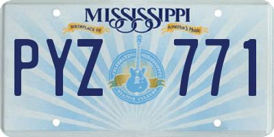 MS license plate PYZ771
