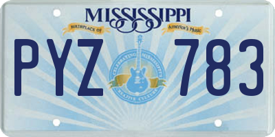 MS license plate PYZ783