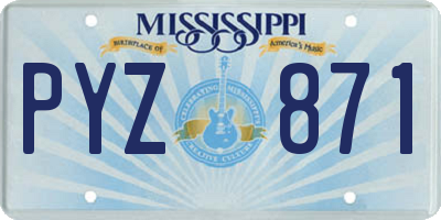 MS license plate PYZ871