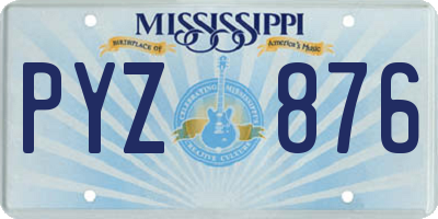 MS license plate PYZ876