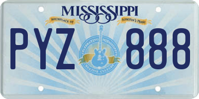 MS license plate PYZ888