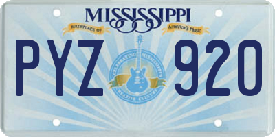 MS license plate PYZ920