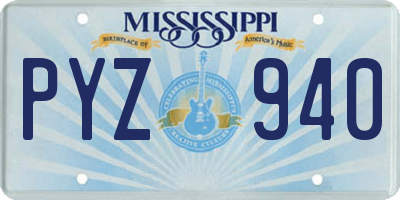 MS license plate PYZ940