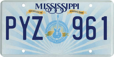 MS license plate PYZ961
