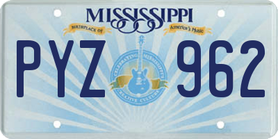 MS license plate PYZ962
