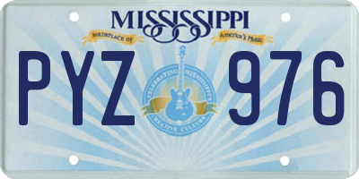 MS license plate PYZ976
