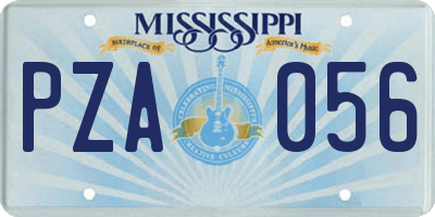 MS license plate PZA056