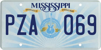 MS license plate PZA069