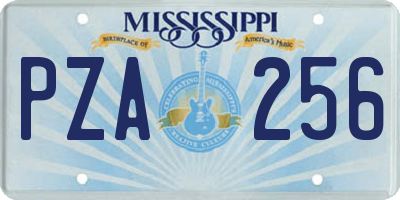 MS license plate PZA256