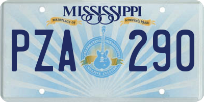 MS license plate PZA290