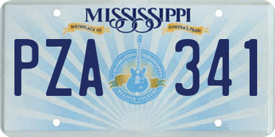 MS license plate PZA341